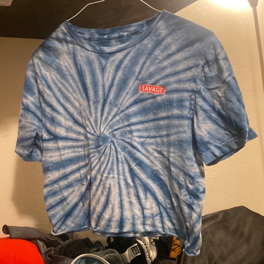 blue crop top
